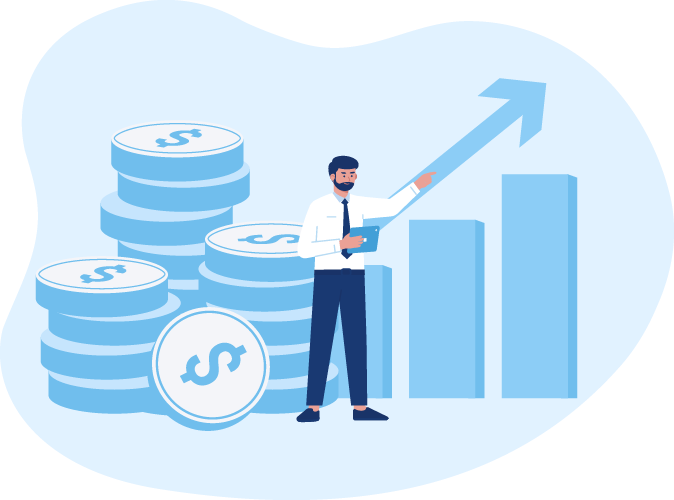 Investor reviewing financial market information